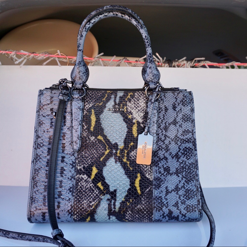 Coach snakeskin tote
